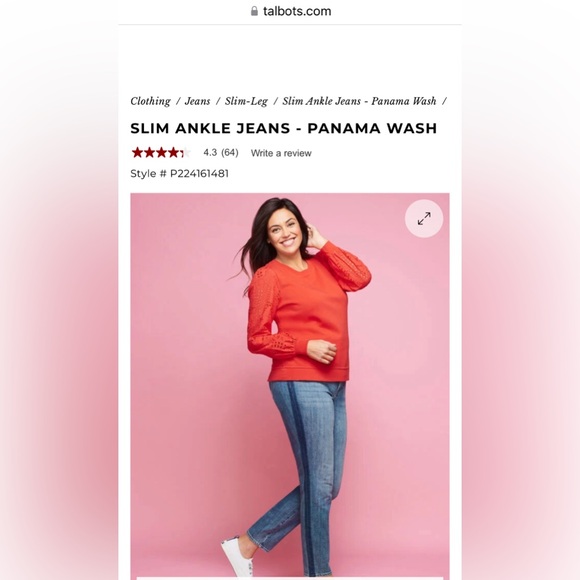 Talbots size 6p slim ankle jeans - Picture 2 of 7